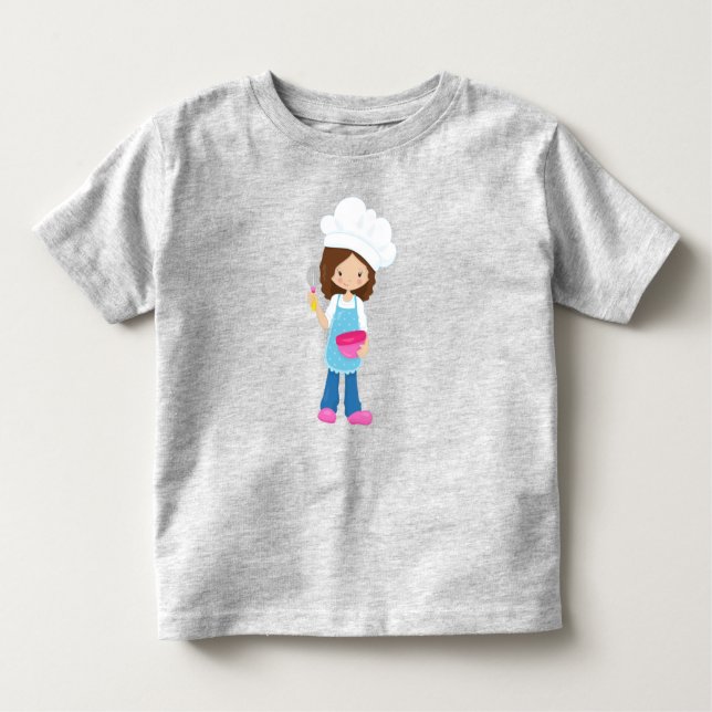 Camiseta De Bebé Horneando, Panadero, Pastelero, Chica Linda, Cabel (Anverso)