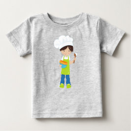 Camiseta De Bebé Hornear, Baker, Panadería, Apron, Cute Boy, Pelo M