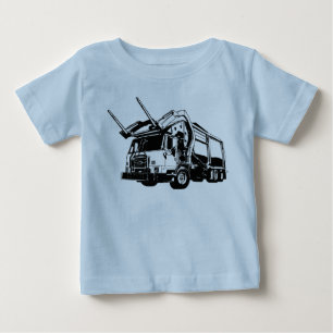 Camiseta De Bebé Horquilla hacia arriba, camión de basura de carga 