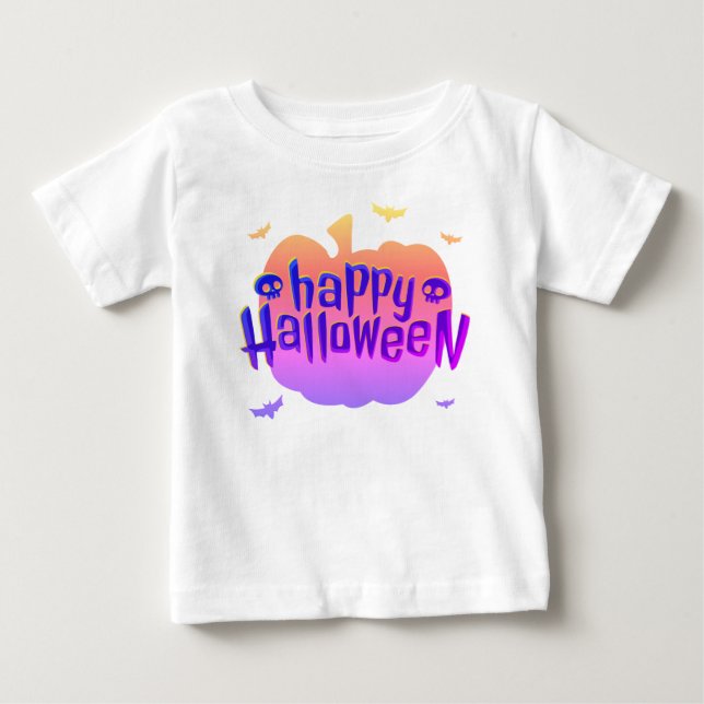 Camiseta De Bebé Horror de calabaza Feliz Niño de Halloween (Anverso)