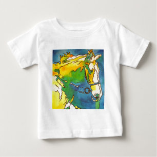 Camiseta De Bebé "Horse and Bridle Colorous Black Conesquema Art" #