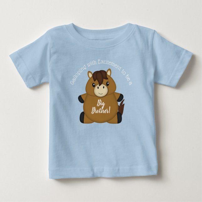 Camiseta De Bebé Horse Baby Shower Blue Boy (Anverso)