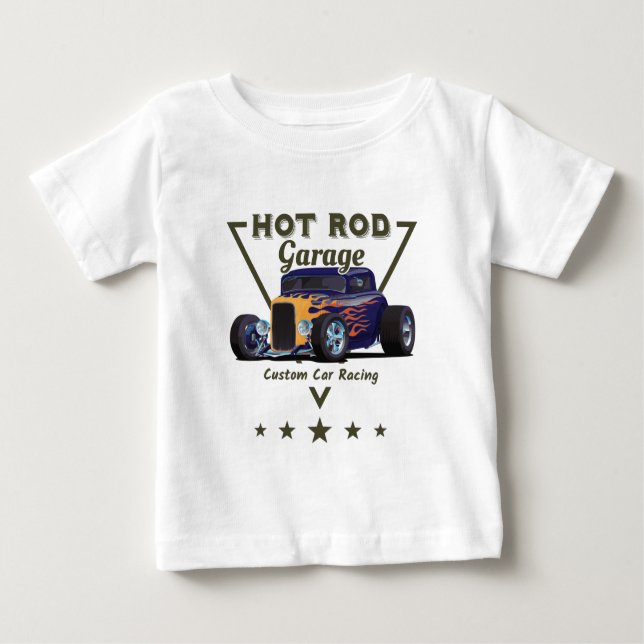 Camiseta De Bebé Hot Rod Garage!  (Anverso)