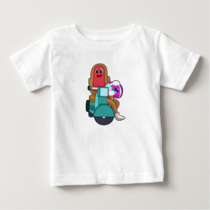 Camiseta De Bebé Hotdog como ciclista con Scooter.PNG