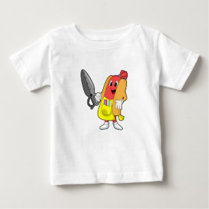 Camiseta De Bebé Hotdog como peluquero con tijeras