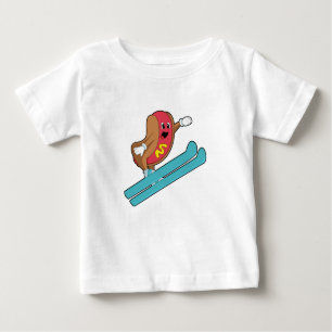 Camiseta De Bebé Hotdog como saltador de esquí con Ski.PNG