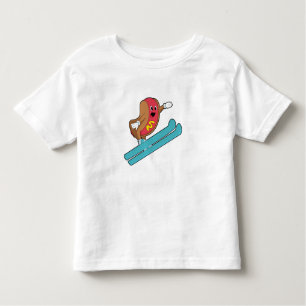 Camiseta De Bebé Hotdog como saltador de esquí con Ski.PNG