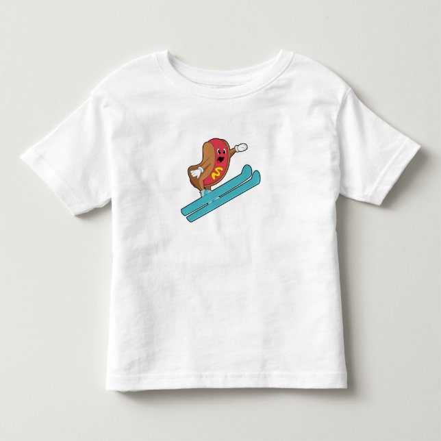 Camiseta De Bebé Hotdog como saltador de esquí con Ski.PNG (Anverso)
