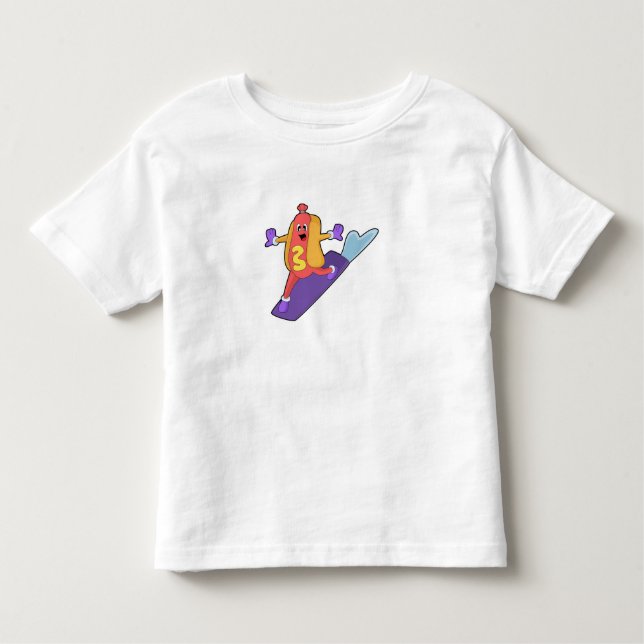Camiseta De Bebé Hotdog como snowboarder con Sonowboard (Anverso)