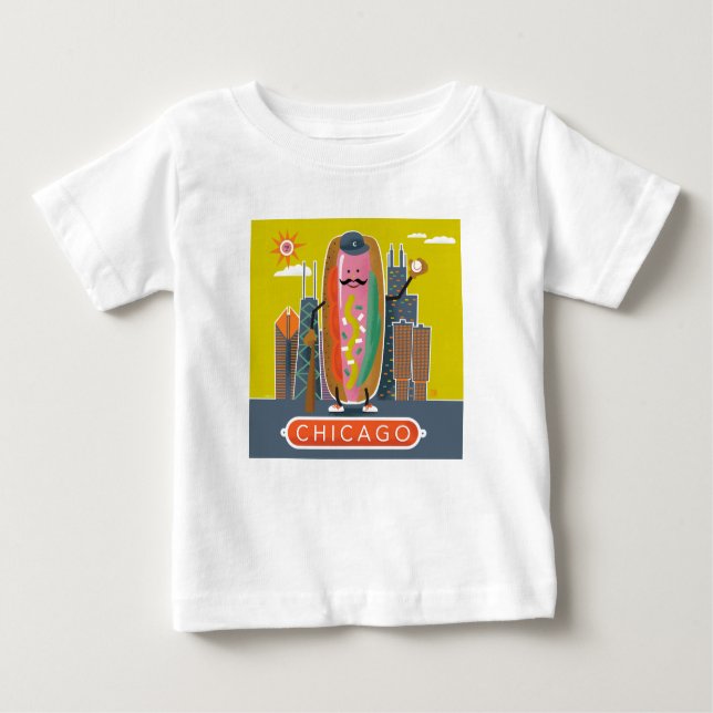 Camiseta De Bebé Hotdog de Chicago (Anverso)