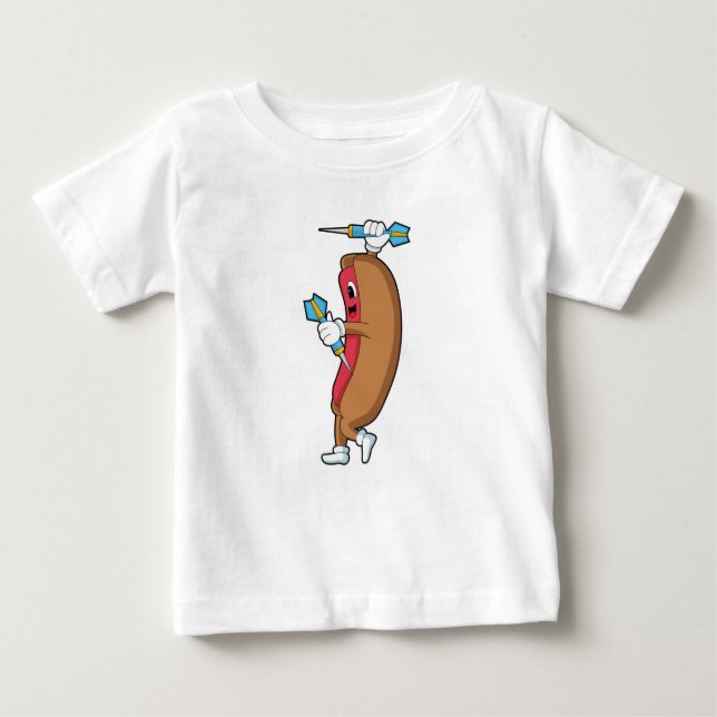 Camiseta De Bebé Hotdog en Darts con Dart.PNG (Anverso)