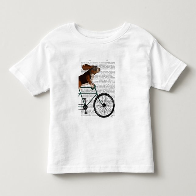 Camiseta De Bebé Hound Basset en la bicicleta (Anverso)