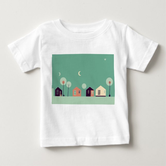 Camiseta De Bebé House, Doodle, Building (Anverso)