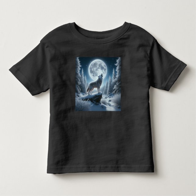 Camiseta De Bebé Howling Wolf In Winter (Anverso)
