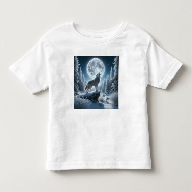 Camiseta De Bebé Howling Wolf In Winter (Anverso)