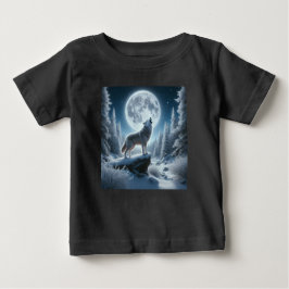 Camiseta De Bebé Howling Wolf In Winter