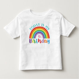 Camiseta De Bebé Hoy Es Mi Cumpleaños Arcoíris Agrega Tu Edad Chica