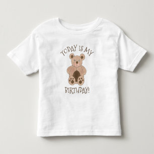 Camiseta De Bebé Hoy Es Mi Oso De Teddy Marrón De Cumpleaños