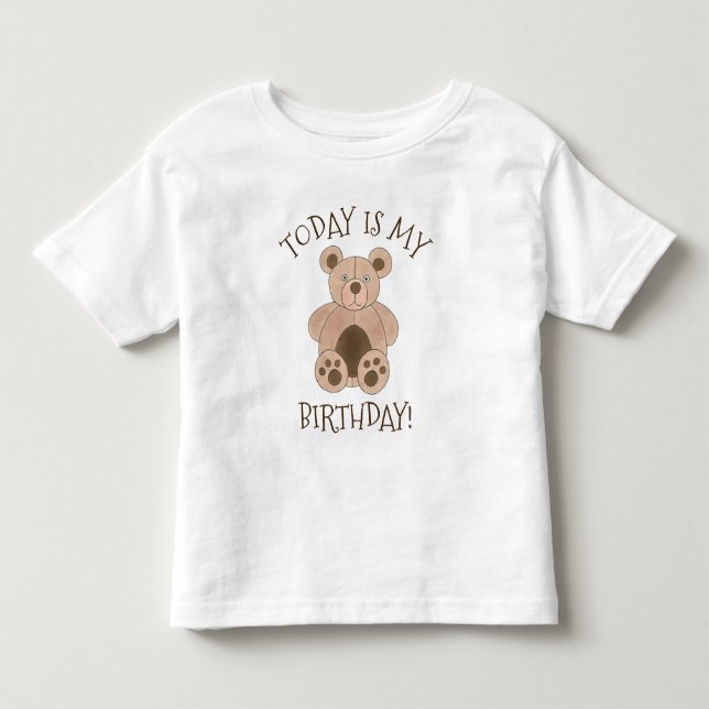 Camiseta De Bebé Hoy Es Mi Oso De Teddy Marrón De Cumpleaños (Anverso)