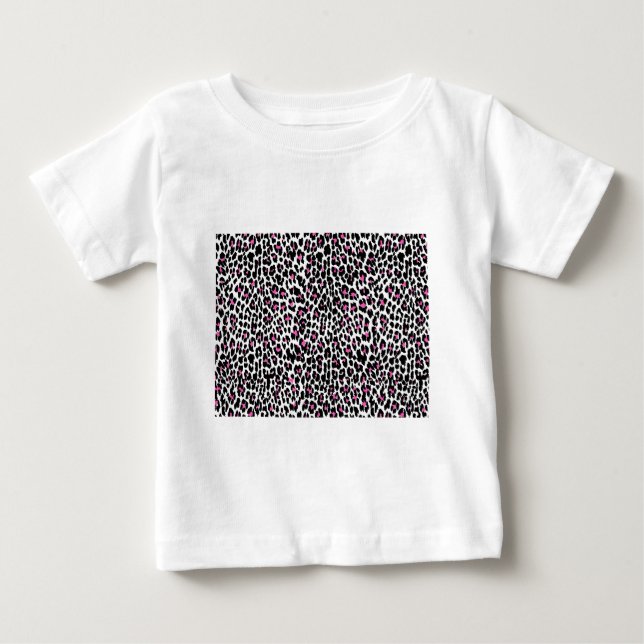Camiseta De Bebé huella de leopardo rosa (Anverso)