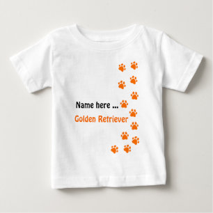 Camiseta De Bebé Huella de pata - añade tu propio nombre o raza de