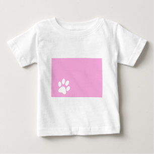 Camiseta De Bebé huella de pata de animal rosa