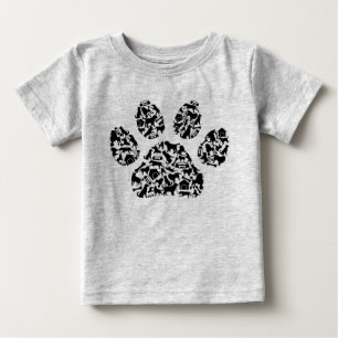Camiseta De Bebé Huella de pata de perro Perros Mascotas Arte