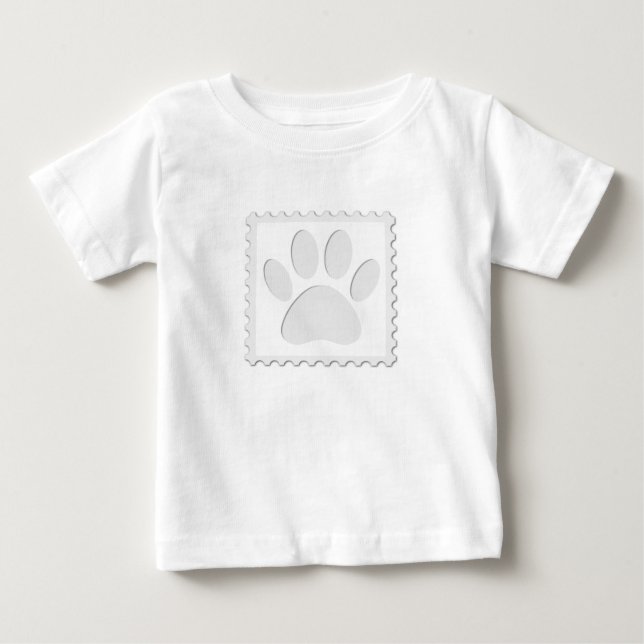 Camiseta De Bebé Huella de pata de perro recortada (Anverso)