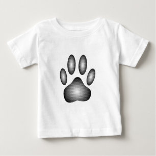 Camiseta De Bebé Huella de pezuña de perro en gradientes en blanco 