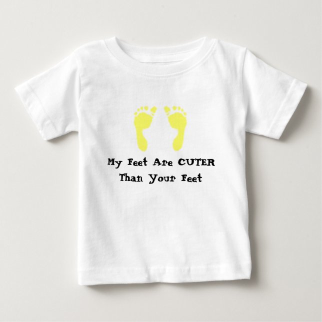 Camiseta De Bebé Huellas de bebé (amarillo) (Anverso)