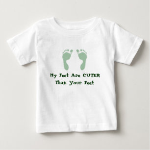 Camiseta De Bebé Huellas de bebé (verde)