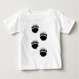 Camiseta De Bebé Huellas de Pata de Oso Negro