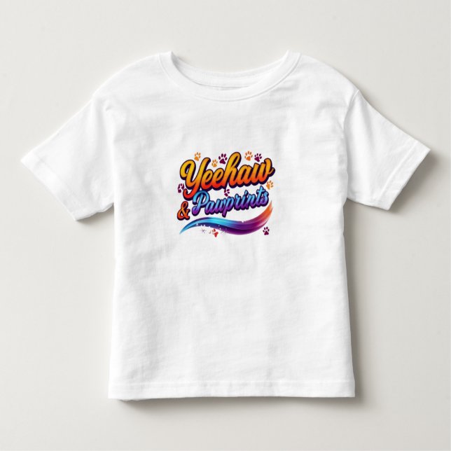 Camiseta De Bebé “Huellas de Yeehaw – simpático vaquero occidental  (Anverso)