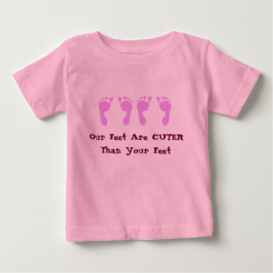 Camiseta De Bebé Huellas para bebés (gemelas Chicas)