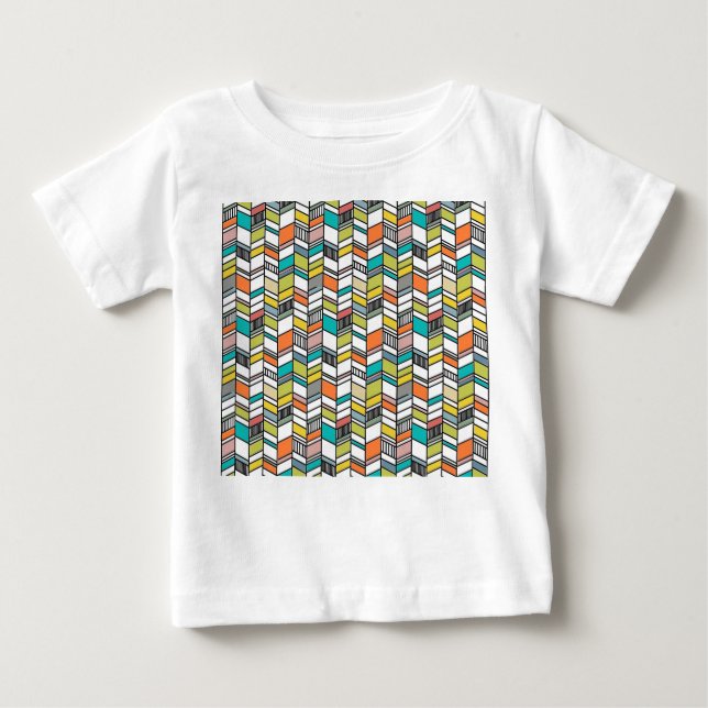 Camiseta De Bebé Hueso de arenque moderno de mediados del siglo (Anverso)
