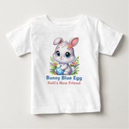 Camiseta De Bebé Huevo Azul de Conejito