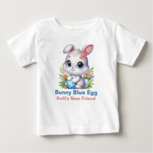 Camiseta De Bebé Huevo Azul de Conejito