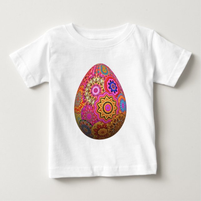 Camiseta De Bebé Huevo colorido estampado de Pascua (Anverso)