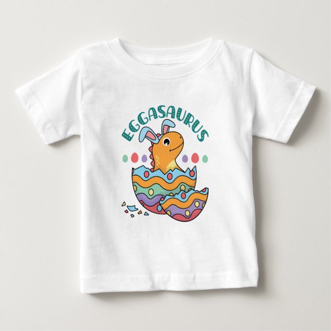 Camiseta De Bebé Huevo de Dinosaurio Eggasaurus Easter (Anverso)