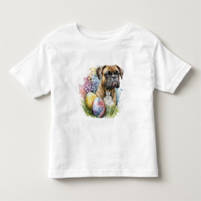 Camiseta De Bebé Huevo de Pascua de Boxer, Feliz Boxer de Pascua (Anverso)