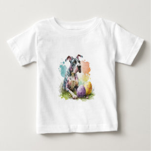 Camiseta De Bebé Huevo de Pascua de Perro Grandioso de Danés, Feliz