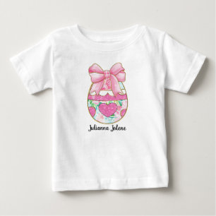 Camiseta De Bebé Huevo de Pascua de purpurina con nombre personaliz