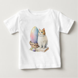 Camiseta De Bebé Huevo de Pascua Gato Feliz Día de Pascua, Gato de
