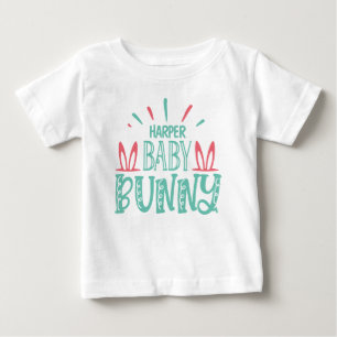 Camiseta De Bebé Huevos de Pascua de conejito mariposa personalizad