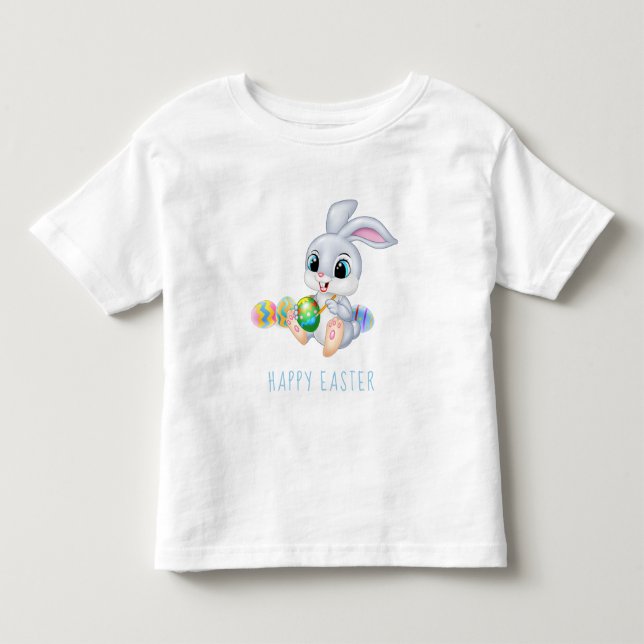 Camiseta De Bebé Huevos de pintura del Conejo de Conejo de Pascua | (Anverso)