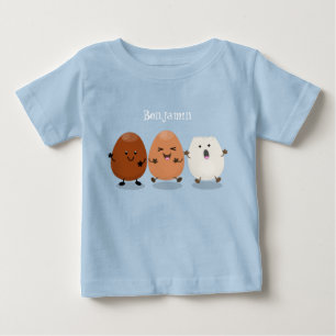 Camiseta De Bebé Huevos kawaii lindos ilustración de dibujos animad