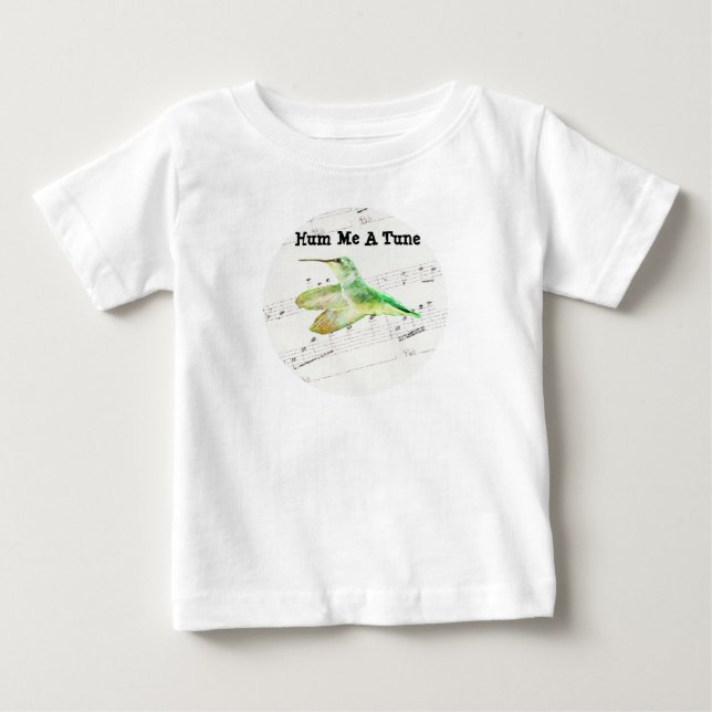 Camiseta De Bebé Hum Me A Tune Hummingbird Art Baby T-Shirt (Anverso)