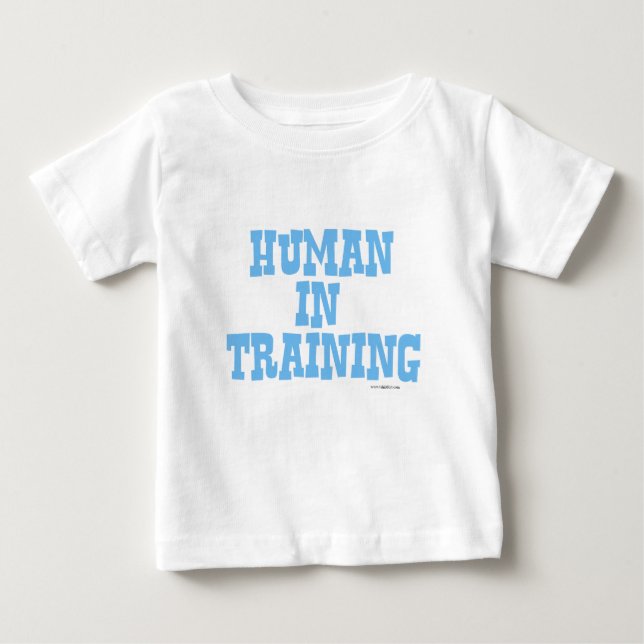 Camiseta De Bebé Human In Training Funny Baby Blue Cita (Anverso)