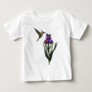 Camiseta De Bebé Hummingbird Iris Flower
