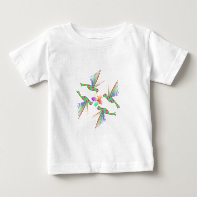 Camiseta De Bebé Hummingbirds Besando una flor (Anverso)